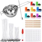 Kit fabrication bougie adulte - vetobiol - 100 m�ches - 8 colorants concentr�s - 100 autocollants - casserole ...