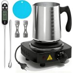 Kit de fabrication de bougies - vetobiol - fondeur de cire �lectrique - pot de cire 900 ml - plaque chauffante ...