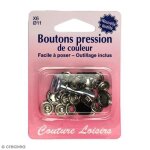 Kit bouton pression - couture loisirs - 11 mm - noir - 6 pcs - outils de pose inclus Kit bouton pression - couture loisirs - 11 mm - noir - 6 pcs - outils de pose inclus