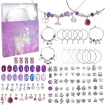 Kit de fabrication de bracelets  breloques kit de fabrication de bijoux en perles violettes bracelet ...