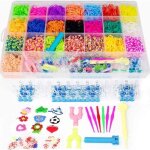 Kit de bracelets �lastiques - rainbow loom - 4400 rubans - colorants non toxiques - qualit� sup�rieure ...