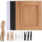 Kit de bricolage - folia - guirlande de cadres photo - 19 pices - bois jute et papier - 10 x 15 cm
