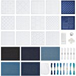 Kit de broderie pour d�butants: fils � broder solubles dans leau tissus denim moules prot�ge - doigts ...