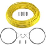 Kit cble gaine de frein vlo jaune cyclingcolors - route vtt - tflon - universel