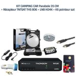 Kit camping car parabole 35 cm + récepteur tntsat ths 806 + lnb hd4k + kit pointeur sat Kit camping car parabole 35 cm + récepteur tntsat ths 806 + lnb hd4k + kit pointeur sat