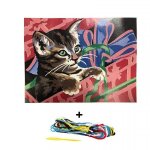 Kit canevas - margot canevas - 18 x 14 cm - 100% coton - activit ludique - demi - point de croix