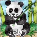 Kit canevas complet le panda 16 x 16 enfant gros trous