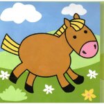 Kit canevas enfant cheval - petits trous - blanc