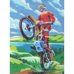 Kit canevas moto cross 15 x 20 cm