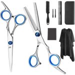 Kit ciseaux coiffure professionnel 9 pcs ciseaux ciseaux de coiffure domicile salon pour hommes femmes ...