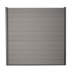 Kit clture composite et aluminium  sceller h 1m80 l 1m80 gris quartz avec renforts acier - palissade ...