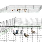 Idmarket kit clôture filet à poules 50 m avec porte 15 piquets double pointe Idmarket kit clôture filet à poules 50 m avec porte 15 piquets double pointe