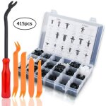 Kit de clou agrafe 415 pieces rivets en plastique fixations auto
