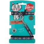 Kit collier & laisse - aim� - reflechissant violet pour chat