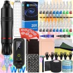 Kit complet de machine � tatouer sans fil avec cartouche daiguilles batterie de tatouage sans fil ensemble ...