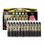 Kit de crayons de maquillage n�on phosphorescents 12 couleurs sans danger et non toxiques pour f�te cosplay ...
