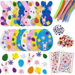 Kit cr�atif enfant bricolage autocollants animaux de p�ques - azwix - 16 lapins 16 ?ufs 300 gommettes ...