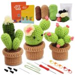 Kit de crochet pour d�butants cactus d�butants kit complet amigurumi de tricot avec laine � crochet et ...