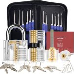Kit de crochetage bleu serrure 37 pi�ces 4 serrure transparente lock picking kit outils de dentra�nement ...