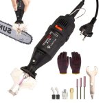 Kit daff�teuse de cha�nes de tron�onneuse sans fil 180w outil de meulage de moulin �lectrique � main ...