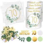 Kit de d�coration anniversaire 70 ans - zokko - lot de 20 serviettes - 12 photophores - 100 confettis ...