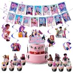 Kit d�corations anniversaire complet avec banni�re joyeux anniversaire ballons jzsh - f�te filles (mod�le ...
