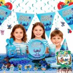 Kit d�coration anniversaire enfant 132 pcs - vaisselle jetable et accessoires de f�te en papier - pour ...