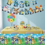 Kit d�coration anniversaire enfant 151 pcs - vaisselle jetable et ballons - th�me f�te complet avec nappe ...