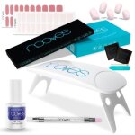 Kit de dmarrage vernis  ongles - beauty rose - 2 autocollants gel - lampe uv / led - gel top coat glossy ...