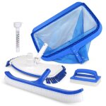 Kit dentretien piscine premium 5 - en - 1 ensemble de nettoyage complet brosse �puisette de fond �ponge ...