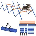 Kit d�quipement dagilit� pour chien - pawhut - hauteur r�glable sac de transport - plastique et tissu ...