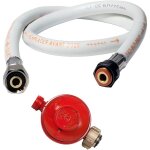 Détendeur gaz propane 37 mbar + tuyau gaz butane / propane souple 1. 00 m Détendeur gaz propane 37 mbar + tuyau gaz butane / propane souple 1. 00 m