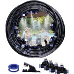 Kit dirrigation syst�me de brumisateur ext�rieur 20m avec 23 buses de brume avec joint en t syst�me de ...
