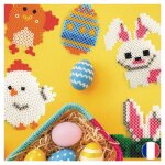 Kit diy perles � repasser - graine cr�ative - d�co p�ques - 12 pcs - mixte - 5 ans et plus