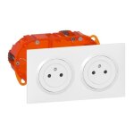 Kit double prise de courant 2p + t - legrand - surface dooxie - blanc - rectangulaire