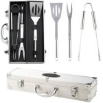Kit doutils pour barbecue - adler - ad6729 - acier inoxydable - l�ger - pratique � ranger