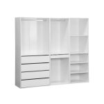 Kit dressing modulable - sweeek - 3 lments - blanc - 200 x 45 x 180 cm - design moderne