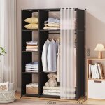 Kit dressing - kit dressing de rangement 160x103x42 cm en noir penderie garde - robe