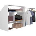 Kit dressing sous comble artic ekipa - dcor mlamin blanc - 1 penderie - l197 x p50 x h94 cm