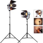 Kit �clairage continu - mandarine - fresnel 650w - 3200k - dimmable - supports 3m