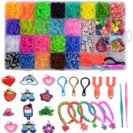 Kit elastique bracelet - bricolage enfant - elastiques pour bracelets loom rubber - blanc