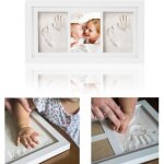 Kit empreinte bb - kenson - cadre photo - 2 empreintes - 1 photo - blanc