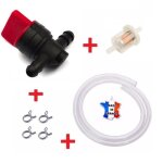 Kit essence briggs et stratton 494768 493960 698183 : robinet + collier + durite + filtre a carburant ...