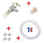 Kit essence m10x1 : robinet + filtre + collier tube + durite + filtre a carburant tondeuse tracteur motoculteu ...