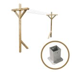 Kit �tendoir � linge ext�rieur s�ville premium + 2 supports poteaux � fixer