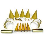 Kit de fte 10 personnes cotillons or paillet