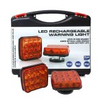 Kit feux de signalisation led - orange - autonome - 12 modes - ip65 - 2600mah
