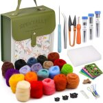 Kit de feutrage � laiguille 20 couleurs outil de feutrage en laine moule en feutre avec bo�te de rangement ...