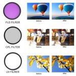 Kit de filtre pour objectif de cam�ra 58mm uv cpl fld kit de filtre pour objectif de verre couleur optique ...