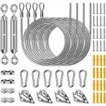 Kit de fixation voile dombrage pour patio 52 pi�ces acier inoxydable 304 kit accessoires de fixation ...